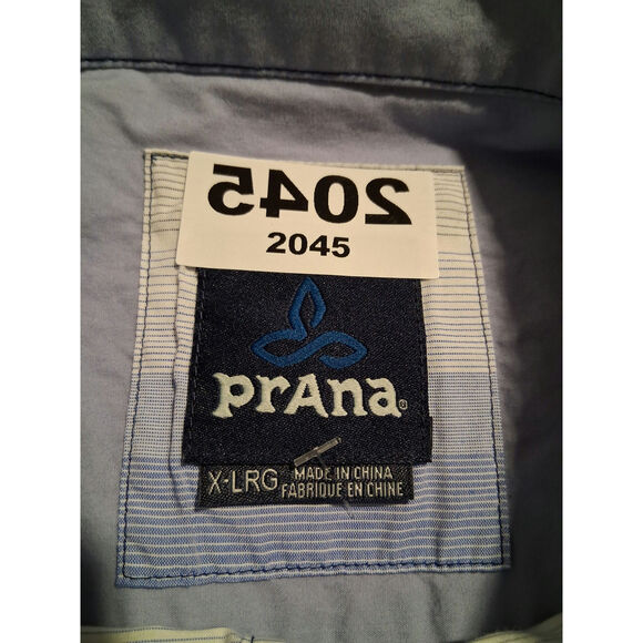 Prana Mens XL Tamrack Stripe Organic Cotton Grungecore Button up Stripe Shirt - Picture 6 of 9